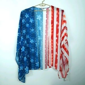 EyeShadow American Flag Kimono Scarf